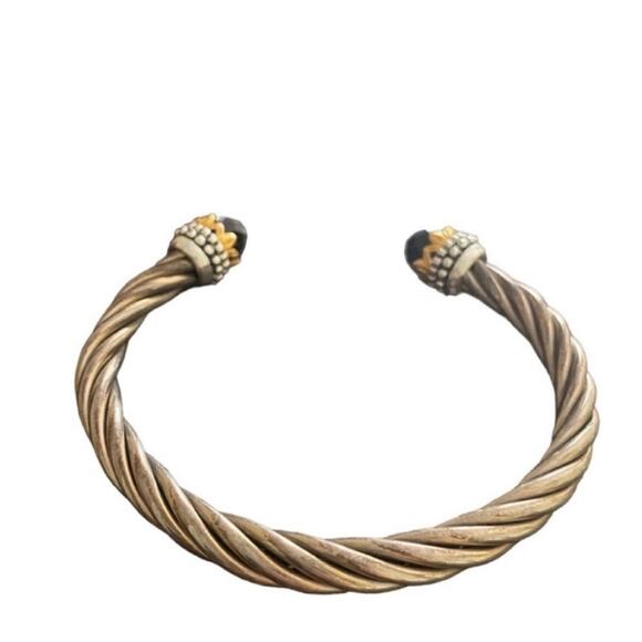 Silver Tone Cable Cuff Bracelet - Picture 3 of 3